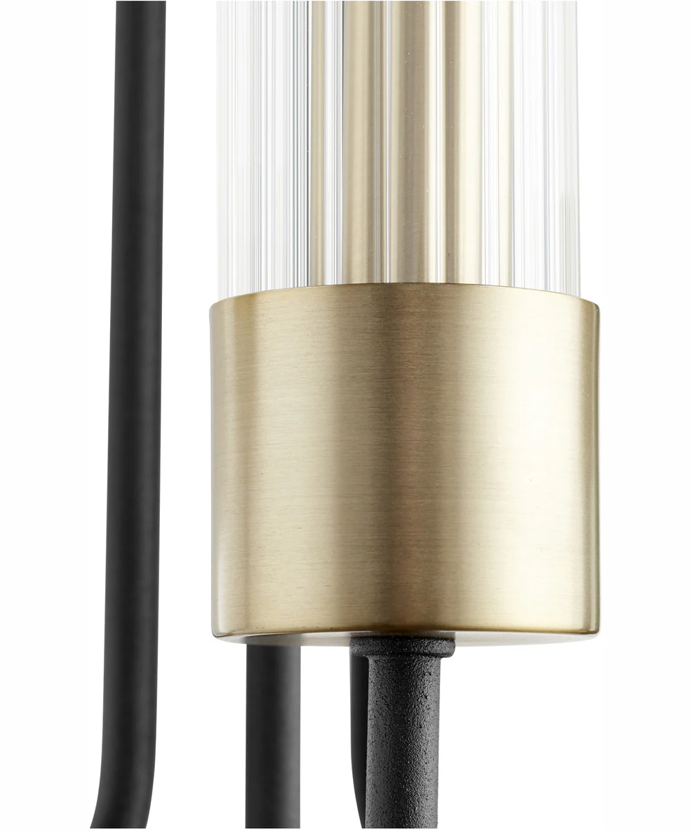 Helix 3-light Wall Mount Light Fixture Textured Black w/ Aged Brass - Image 2