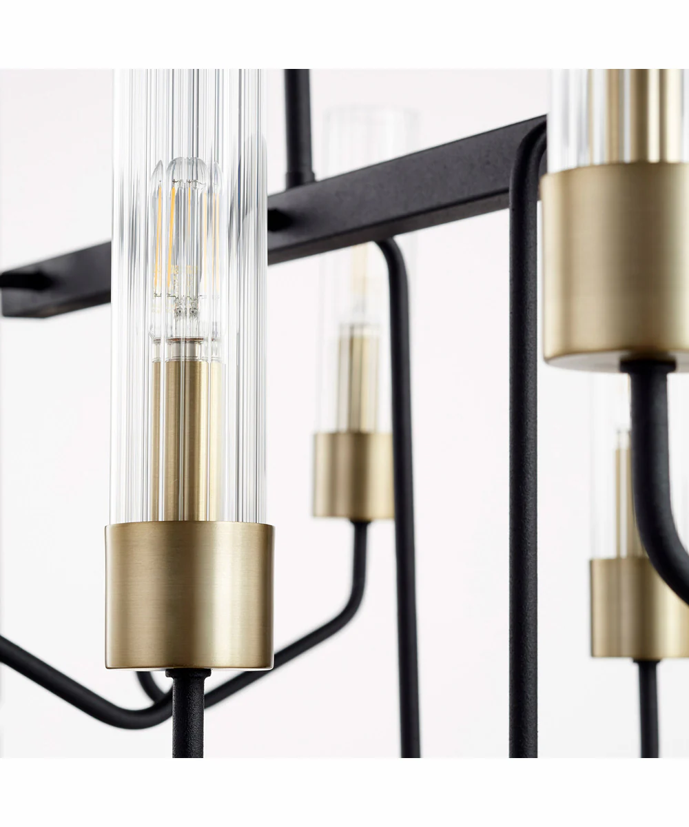 Helix 8-light Chandelier Textured Black w/ Aged Brass - Image 2