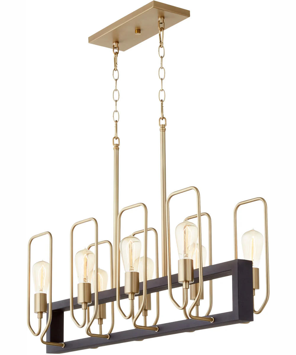 Howe 8-light Chandelier Textured Black w/ Aged Brass - Image 4