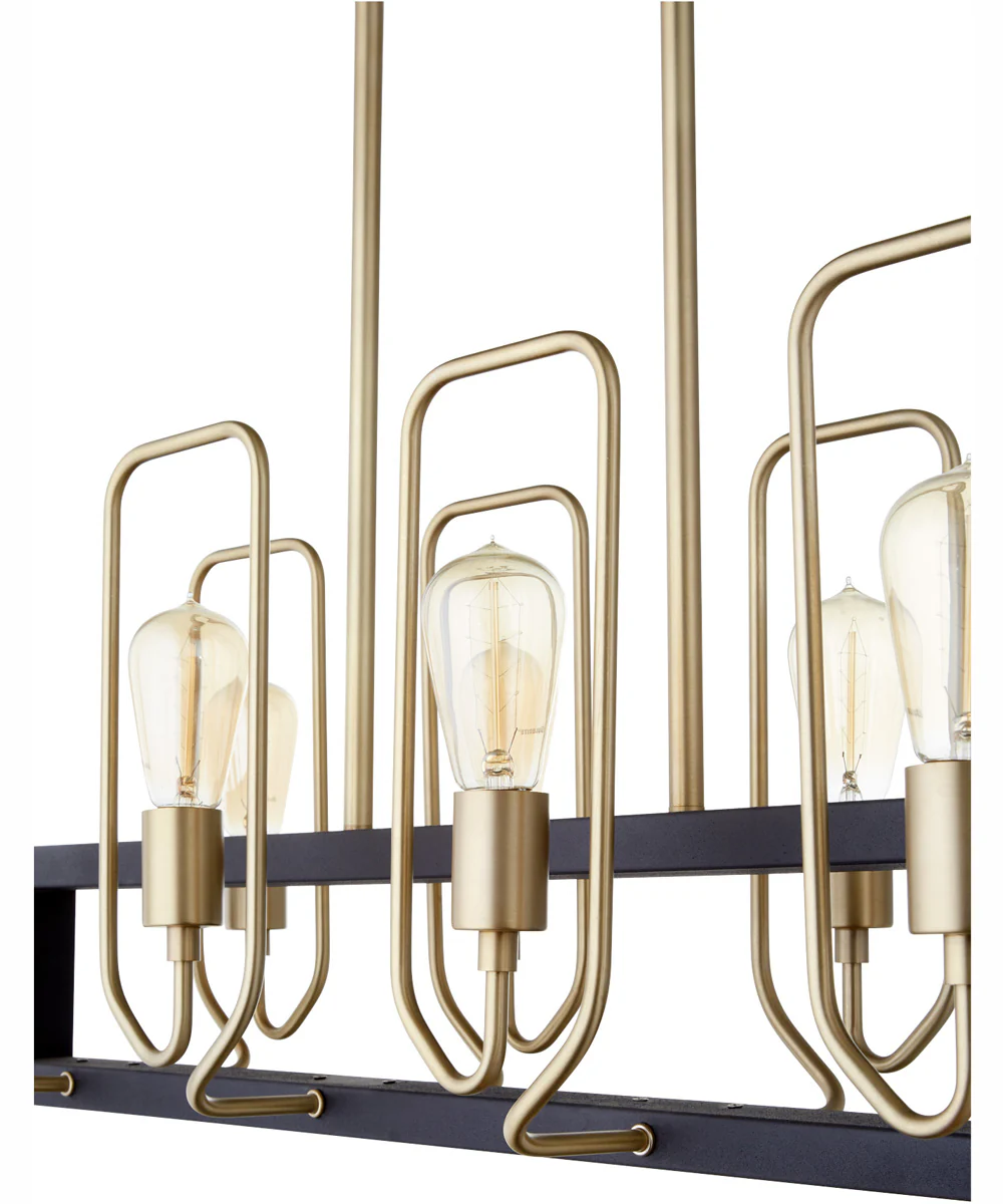 Howe 8-light Chandelier Textured Black w/ Aged Brass - Image 5