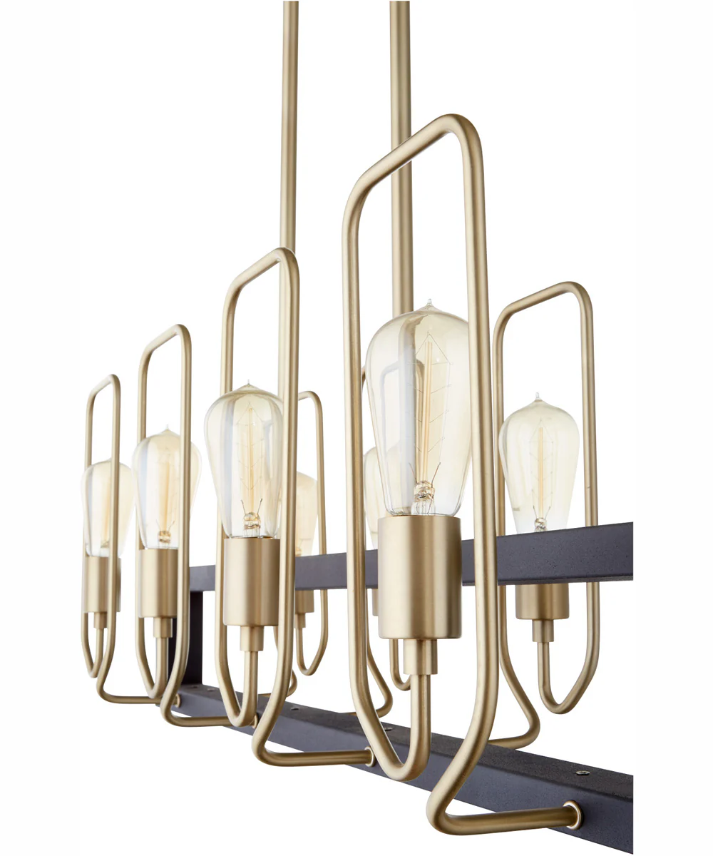 Howe 8-light Chandelier Textured Black w/ Aged Brass - Image 6