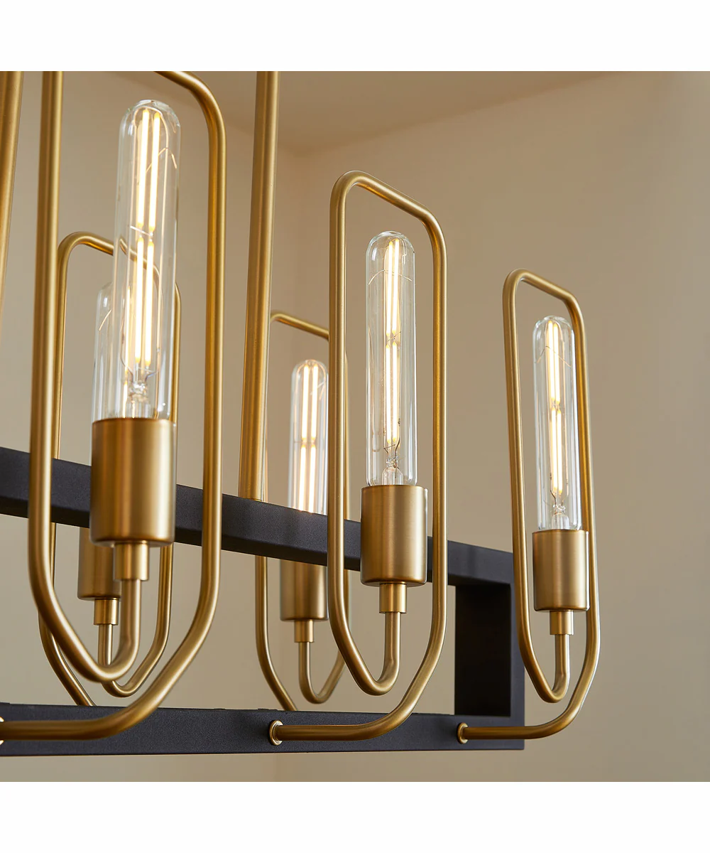 Howe 8-light Chandelier Textured Black w/ Aged Brass - Image 7