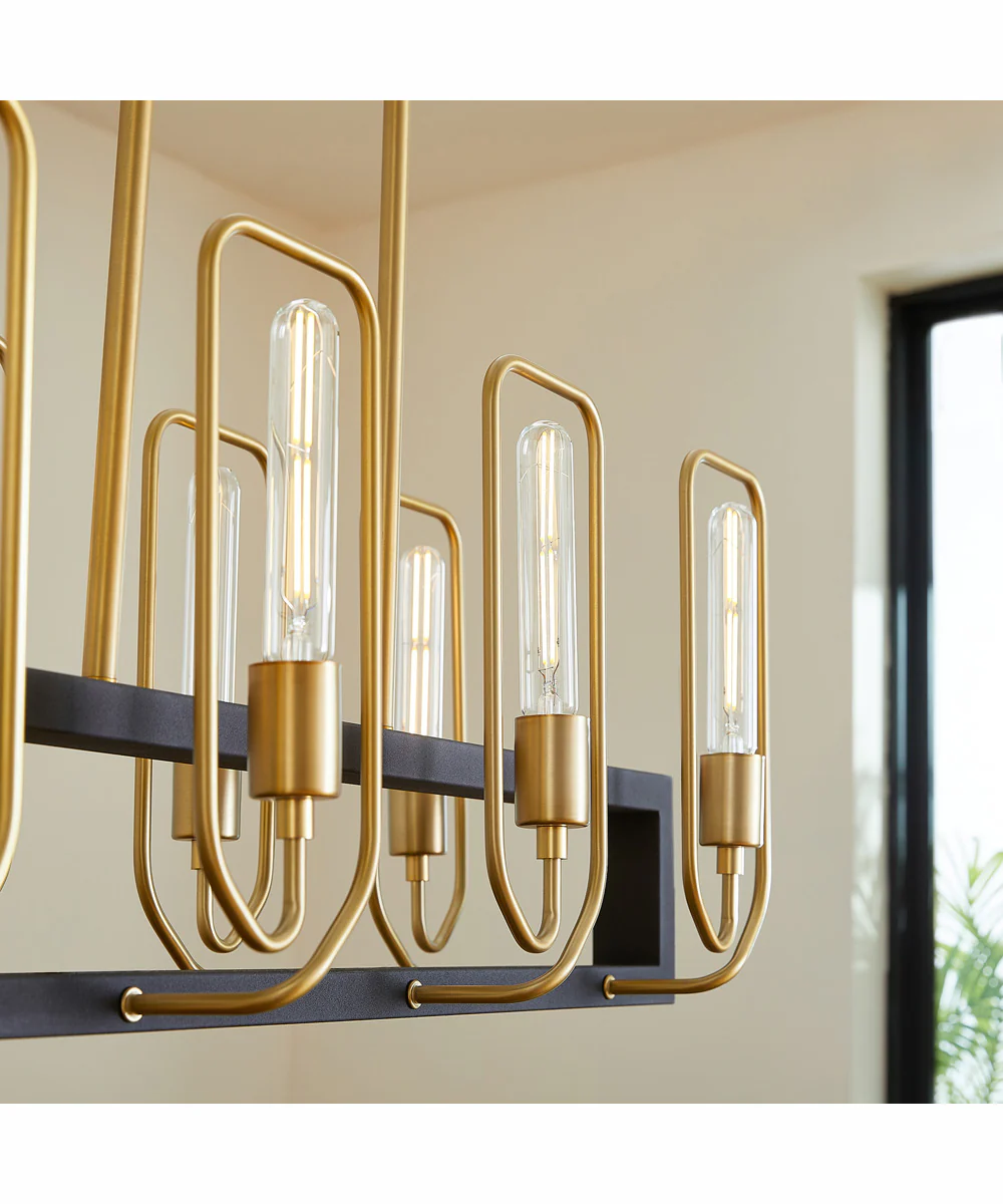 Howe 8-light Chandelier Textured Black w/ Aged Brass - Image 8