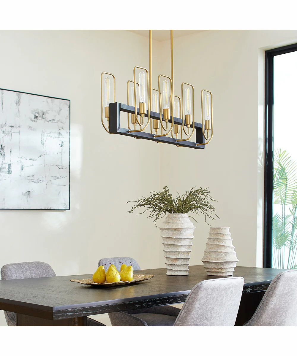 Howe 8-light Chandelier Textured Black w/ Aged Brass - Image 9