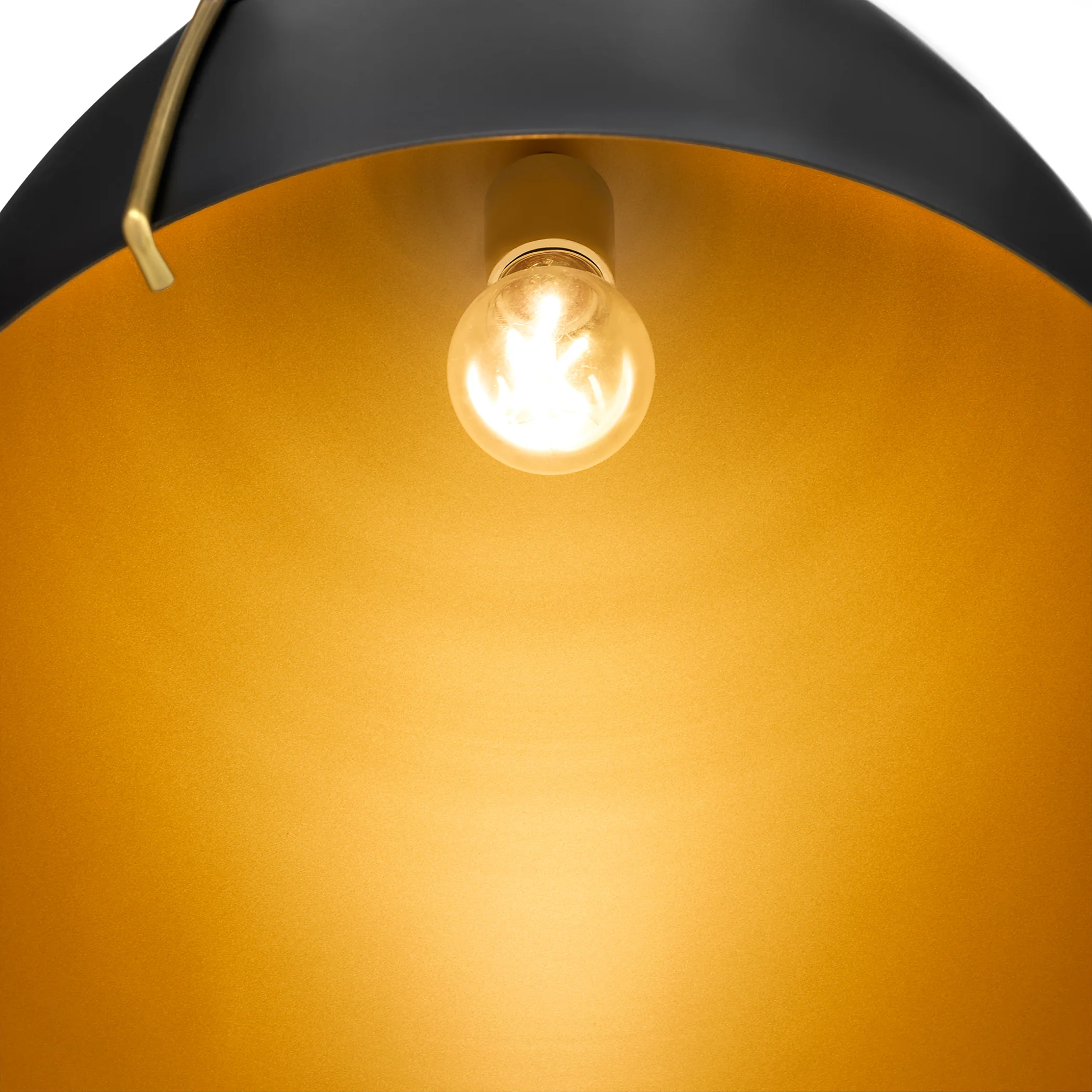 Jamie 1-light Pendant Matte Black w/ Aged Brass - Image 5