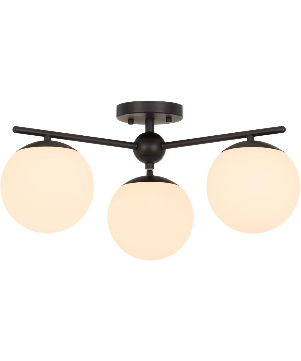 Jasper 3-light Semi-Flush Mount Matte Black - Image 2