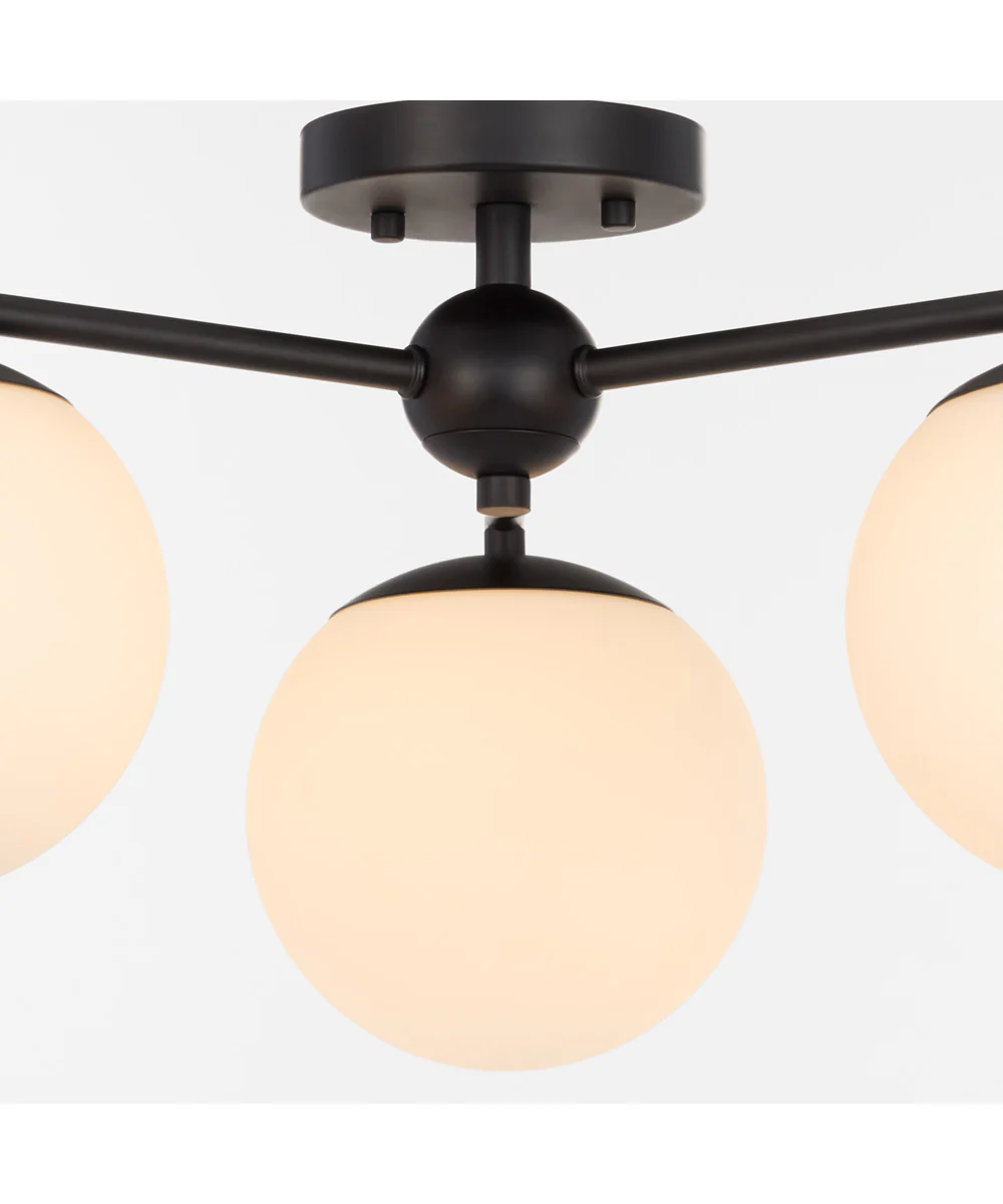 Jasper 3-light Semi-Flush Mount Matte Black - Image 3