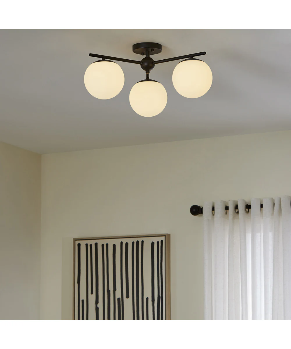 Jasper 3-light Semi-Flush Mount Matte Black - Image 5