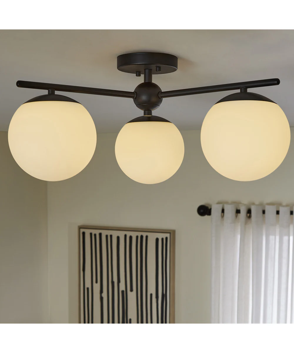 Jasper 3-light Semi-Flush Mount Matte Black - Image 7