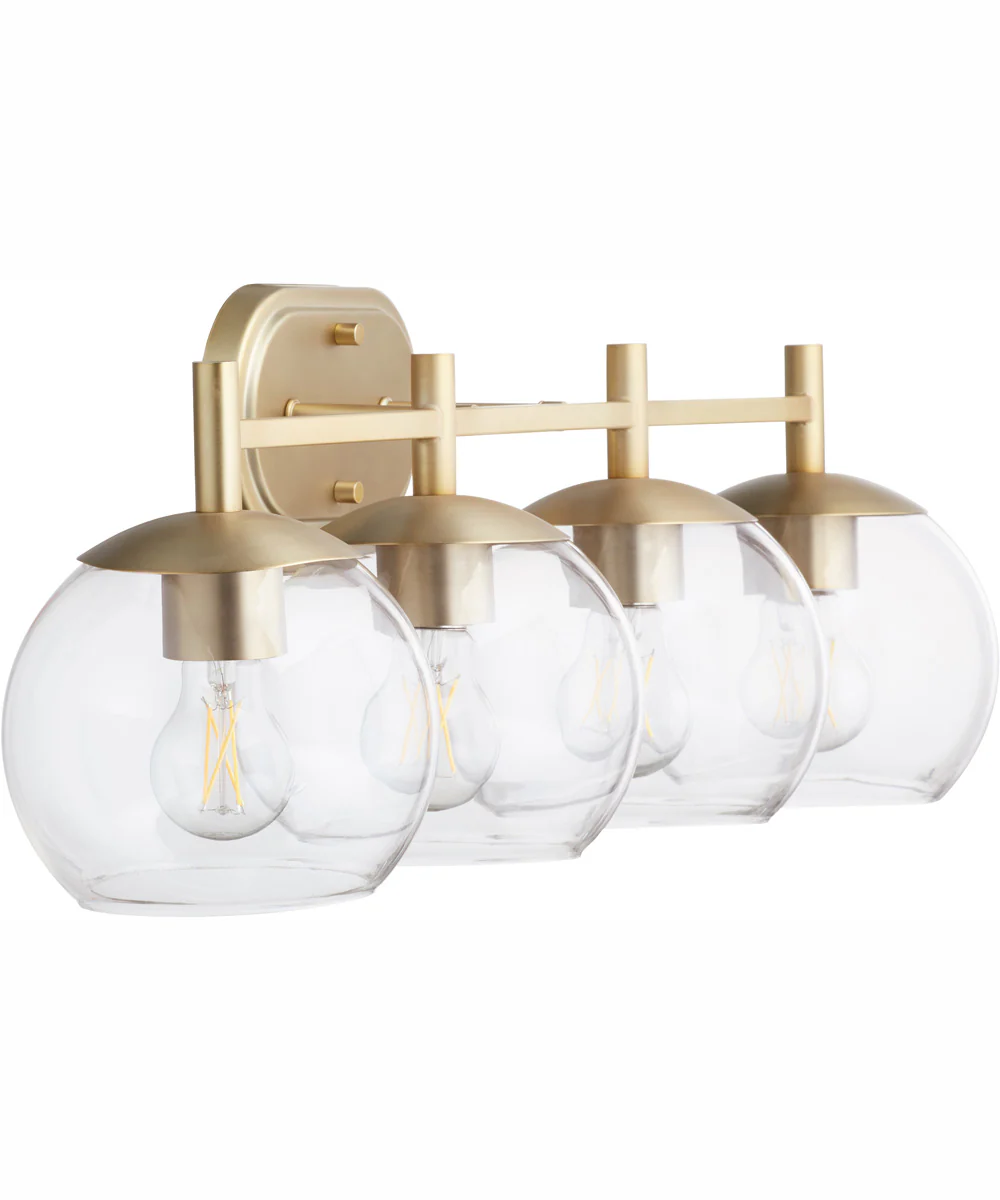 Lyon 4-light Bath Vanity Light Aged Brass - Image 3