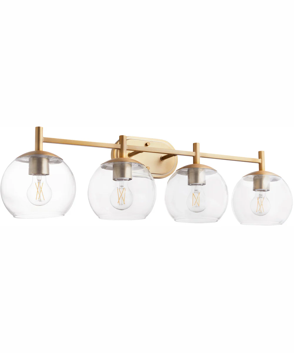 Lyon 4-light Bath Vanity Light Aged Brass - Image 4