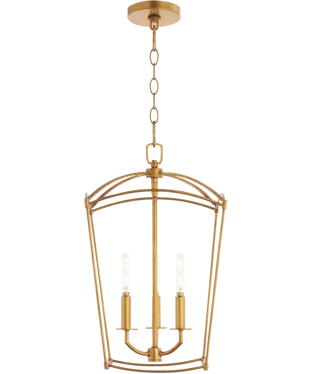 Mantle 3-light Entry Foyer Hall Chandelier Gold Leaf - Image 2