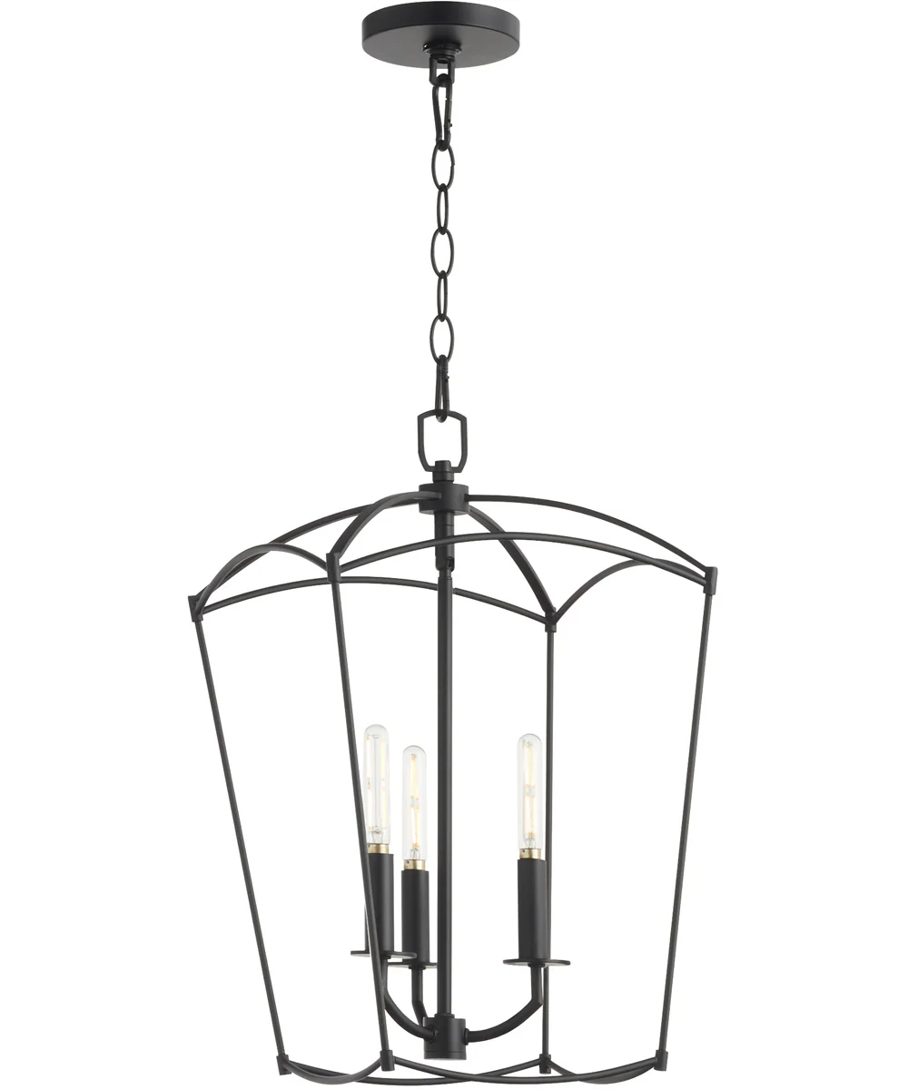 Mantle 3-light Entry Foyer Hall Chandelier Matte Black - Image 4