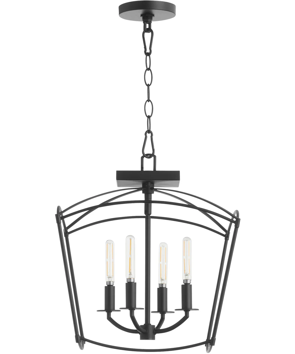 Mantle 4-light Dual Mount Light Fixture Matte Black