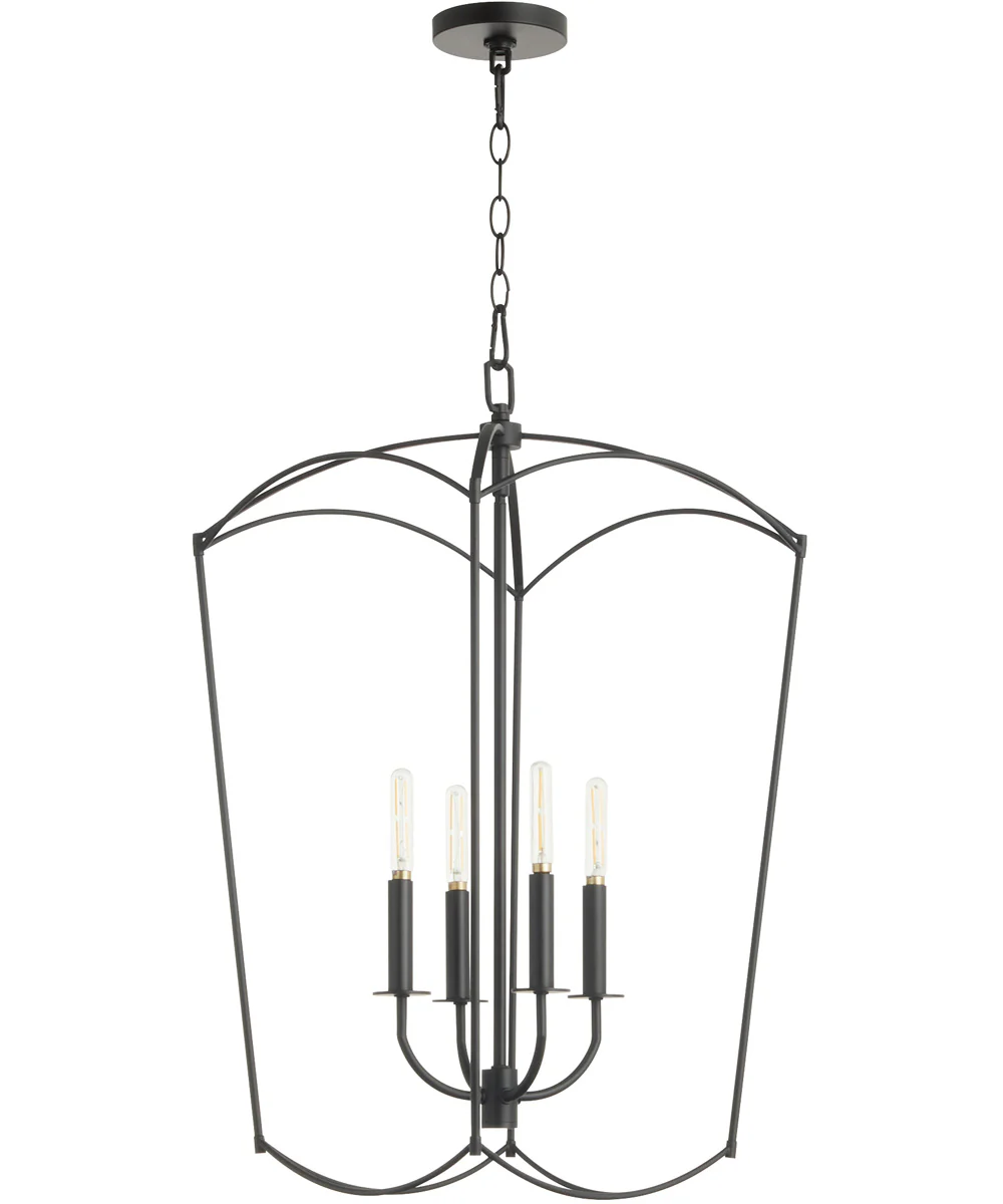 Mantle 4-light Entry Foyer Hall Chandelier Matte Black - Image 3