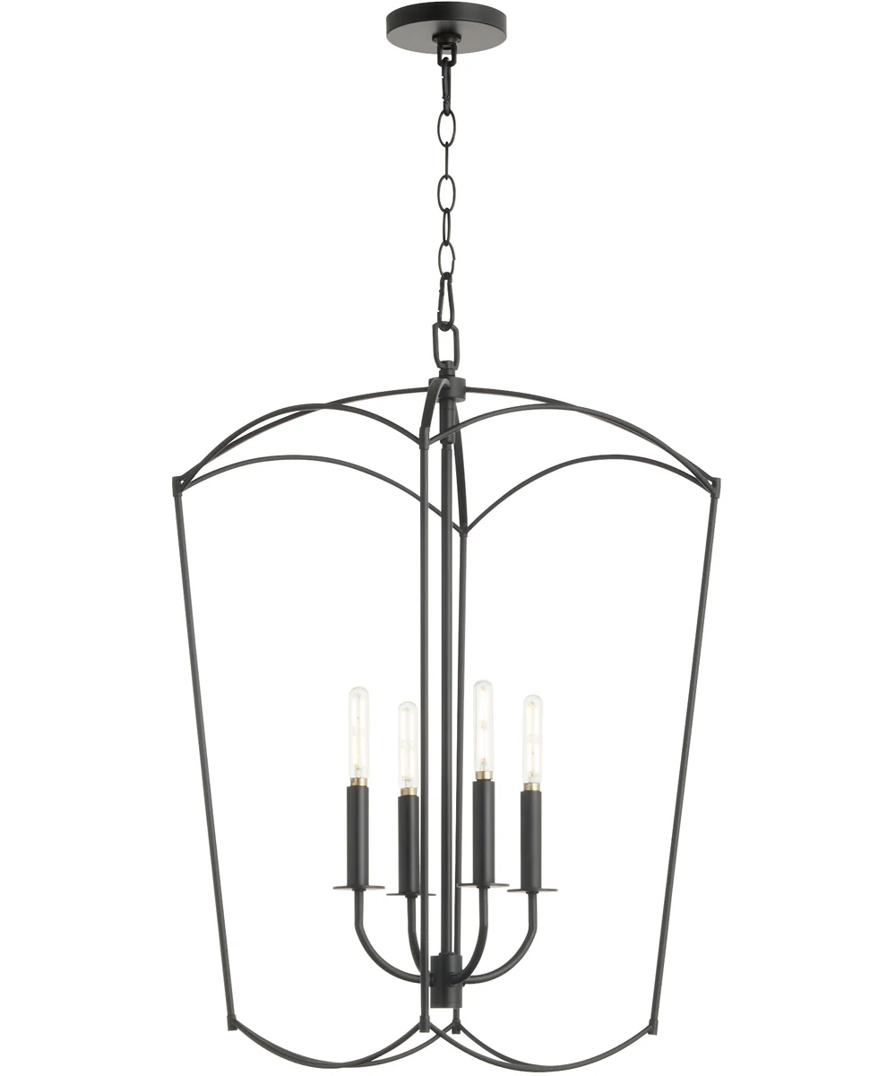 Mantle 4-light Entry Foyer Hall Chandelier Matte Black - Image 4