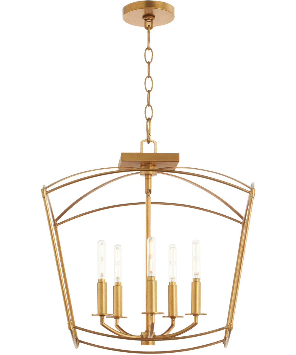 Mantle 5-light Dual Mount Light Fixture Gold Leaf - Image 2