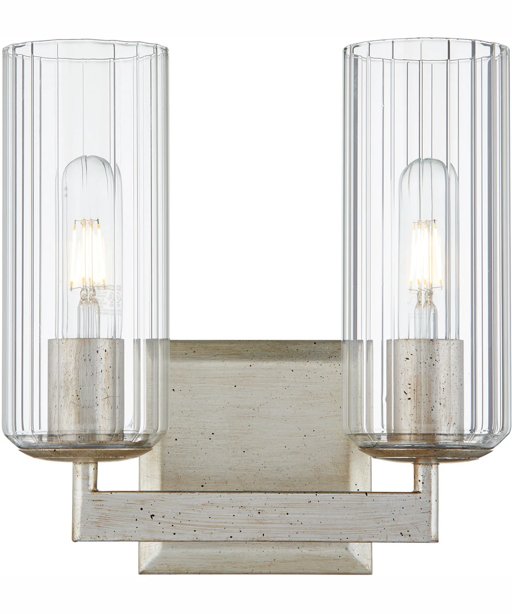 Merrick 2-light Bath Vanity Light Aged Silver Leaf - Image 2