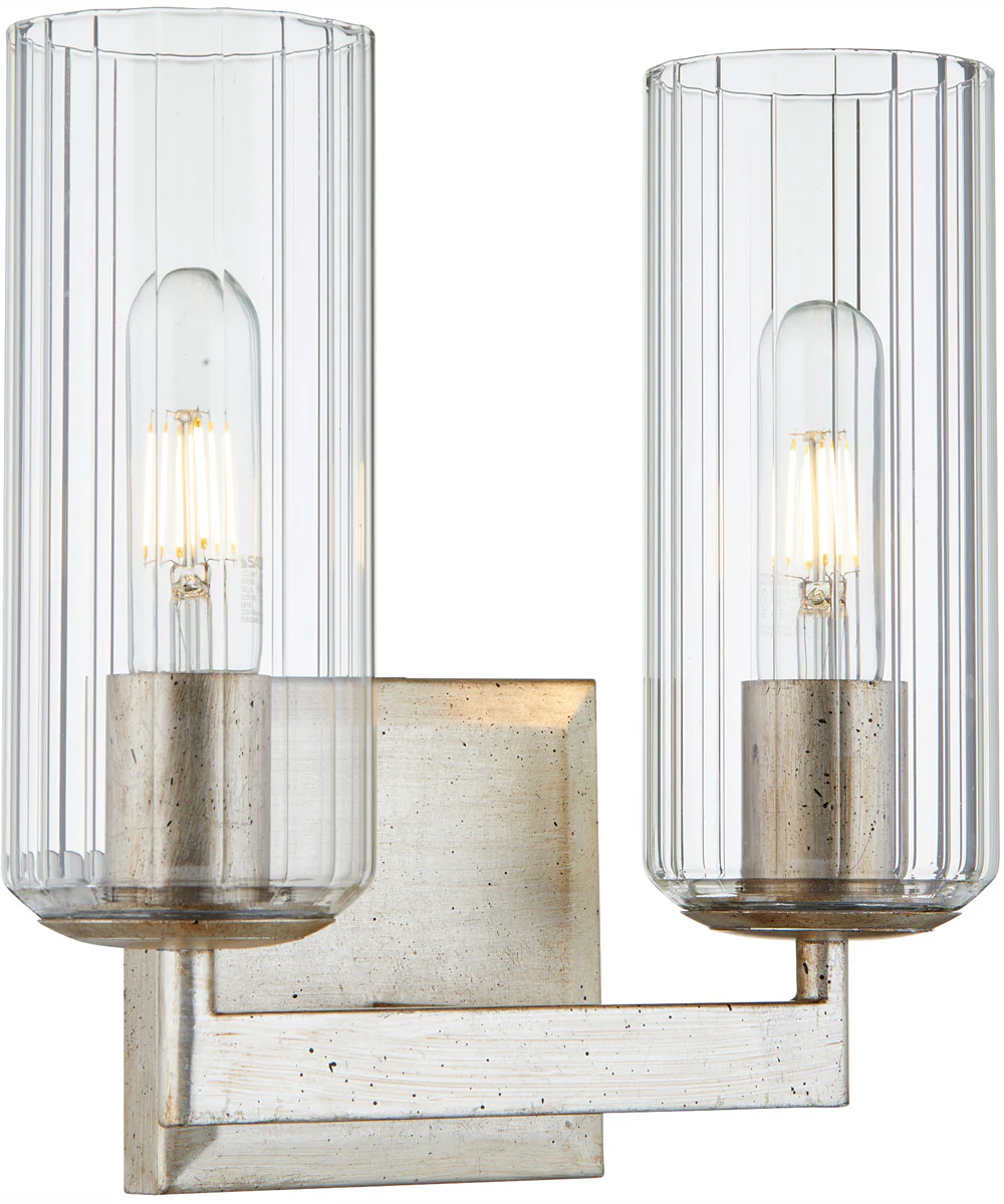 Merrick 2-light Bath Vanity Light Aged Silver Leaf - Image 3