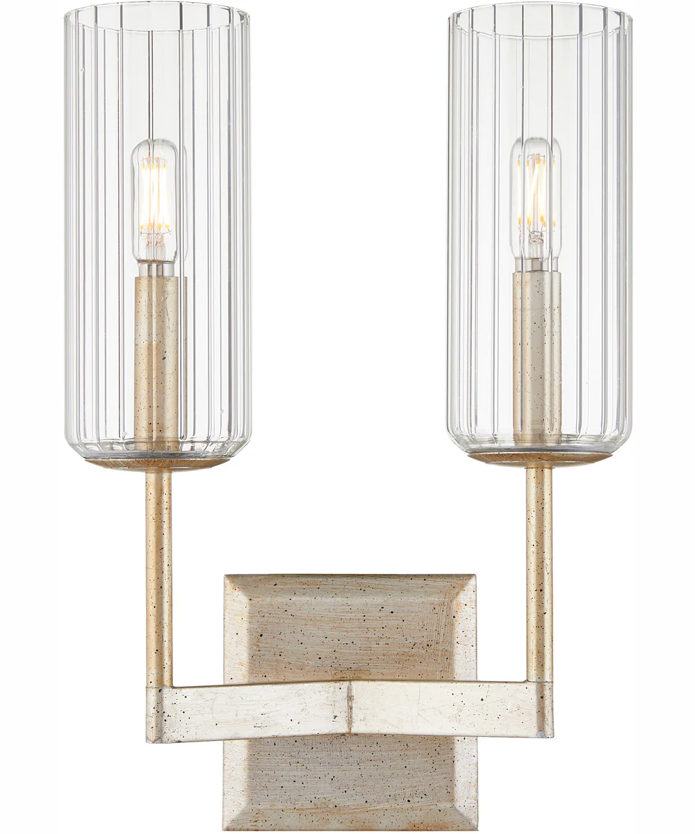 Merrick 2-light Wall Mount Light Fixture Aged Silver Leaf - Image 2