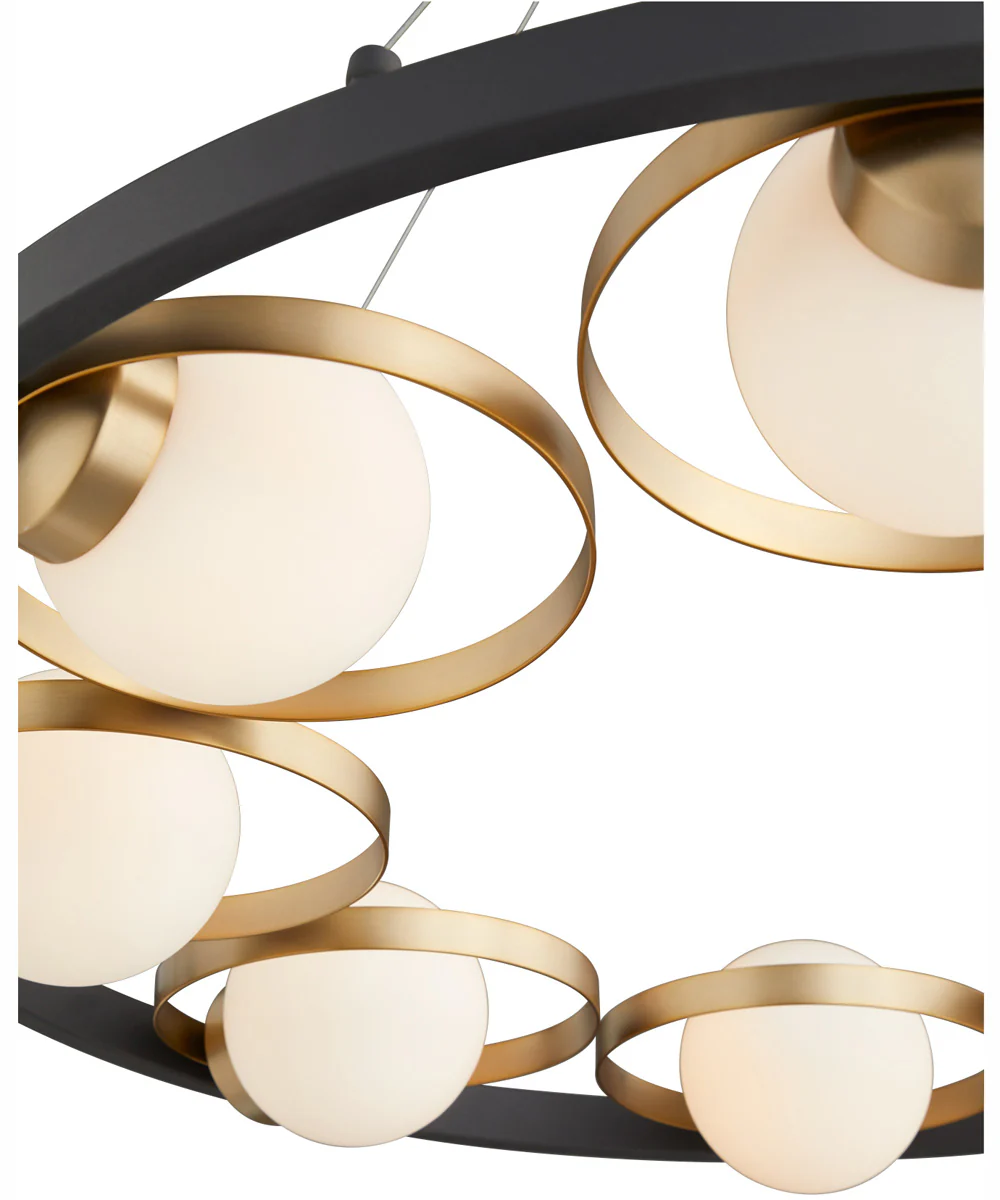 Nimbus 8-light Chandelier Textured Black w/ Aged Brass - Image 3