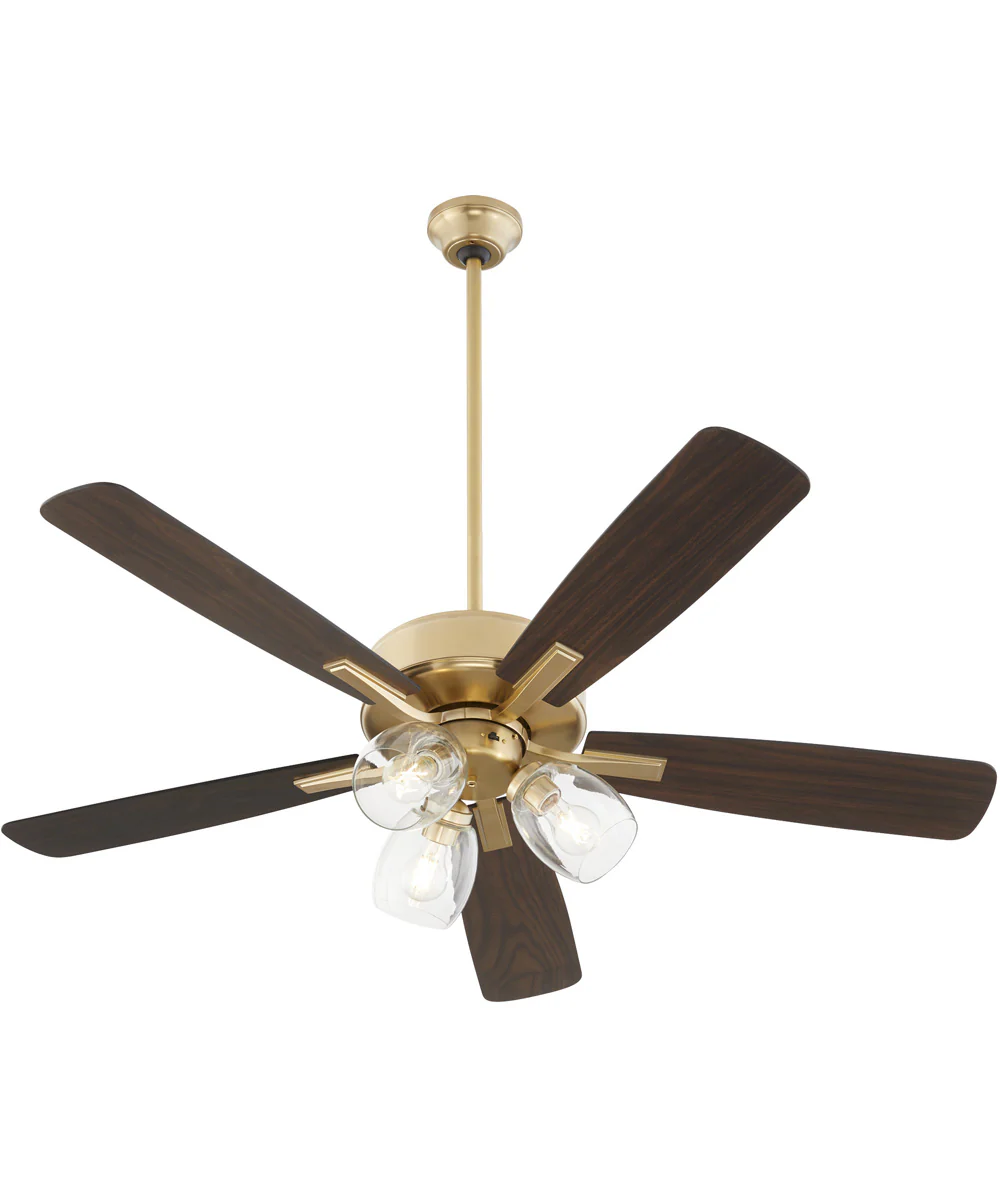 52" Ovation 3-light Ceiling Fan Aged Brass - Image 3