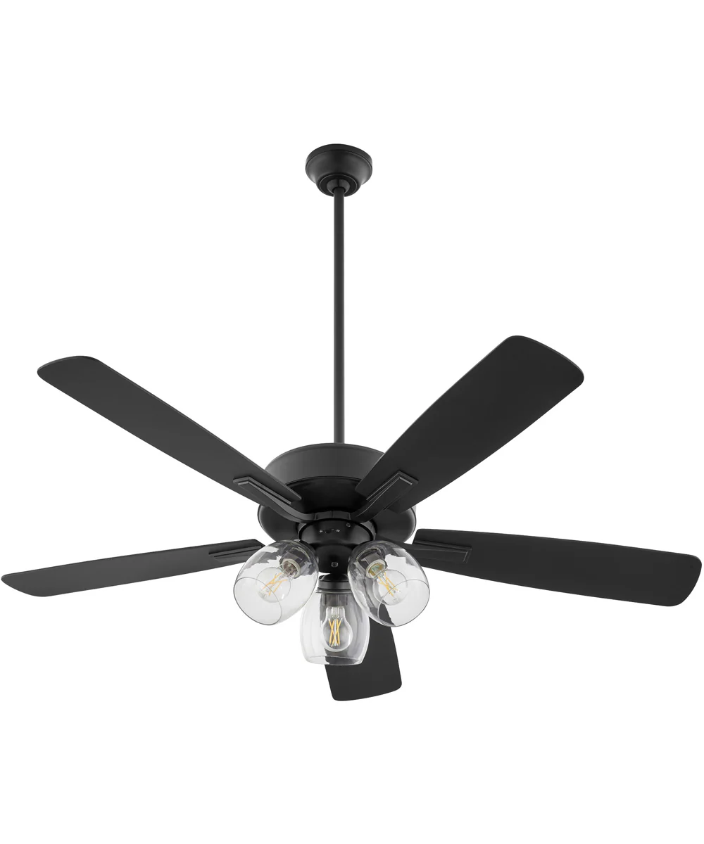 52" Ovation 3-light Ceiling Fan Matte Black
