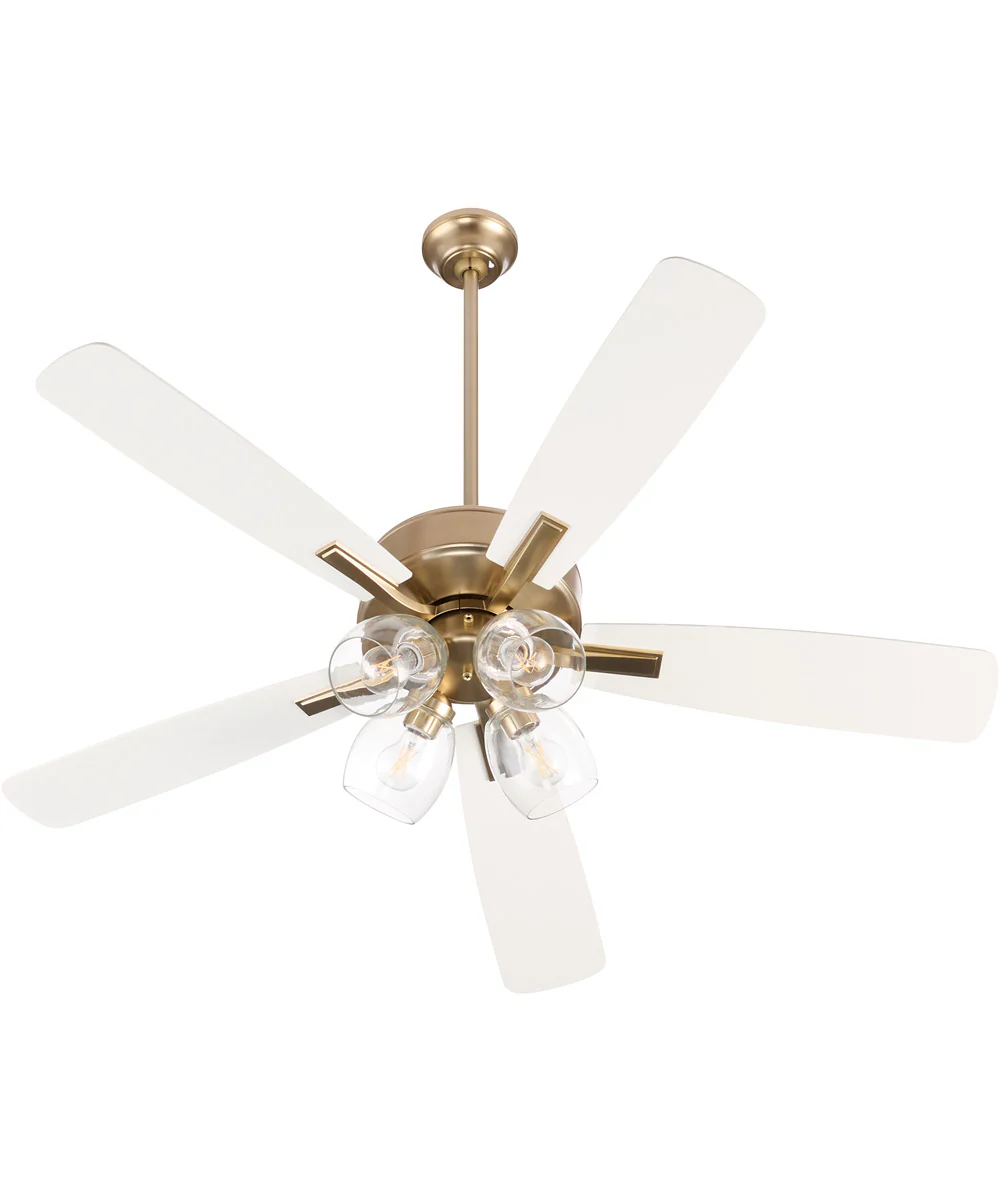 Ovation Ceiling Fan Aged Brass|Studio White