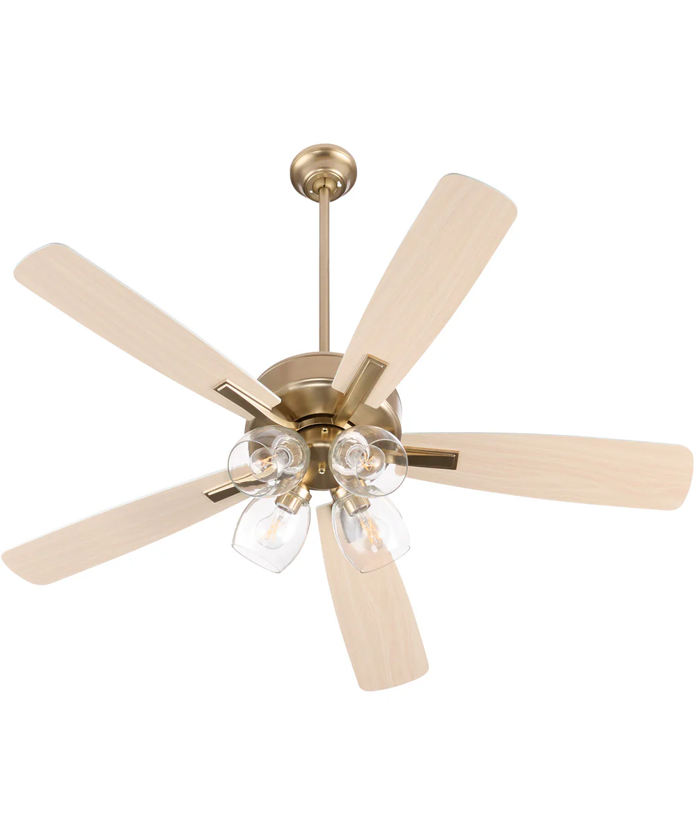 Ovation Ceiling Fan Aged Brass|Studio White - Image 3