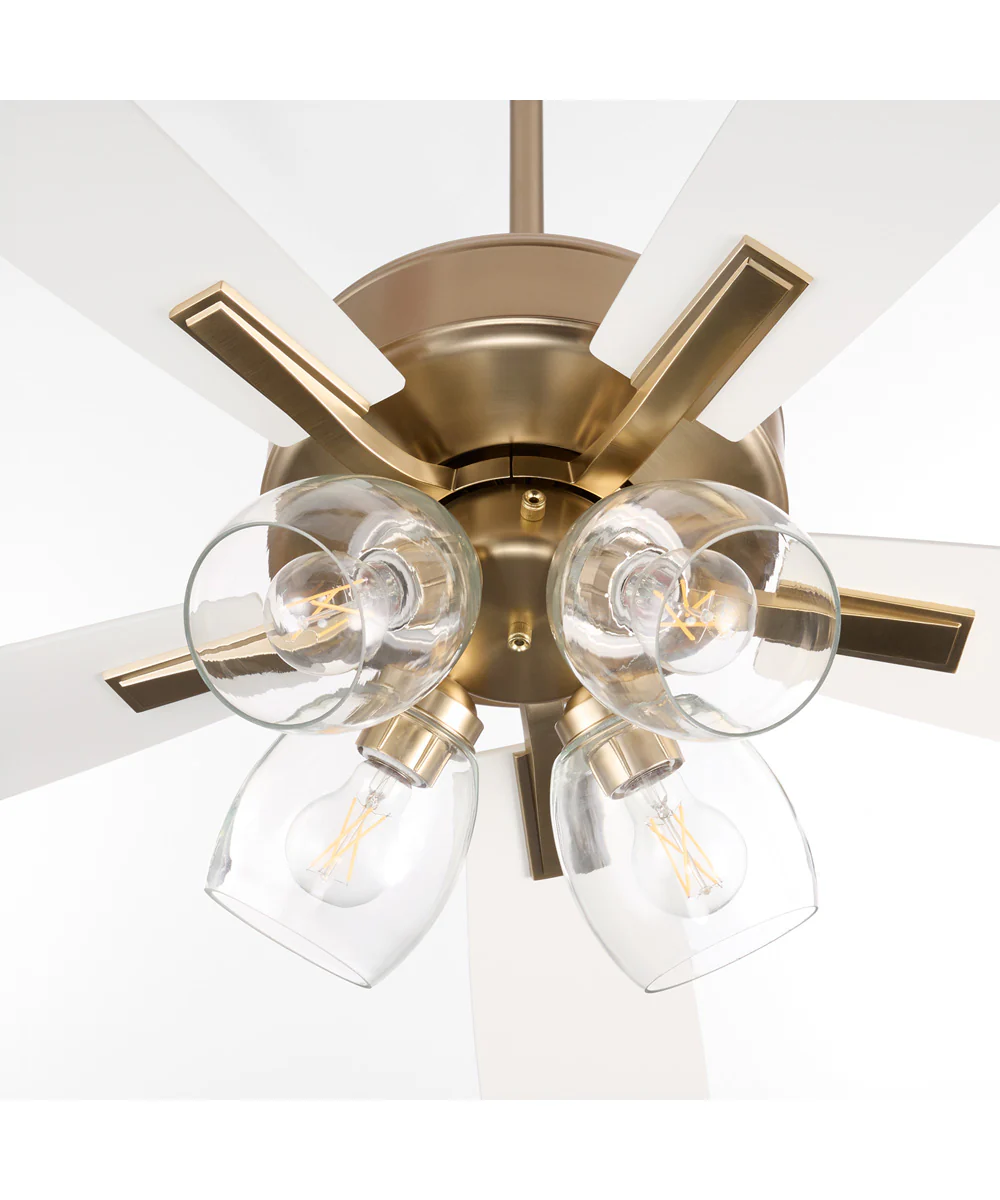 Ovation Ceiling Fan Aged Brass|Studio White - Image 4