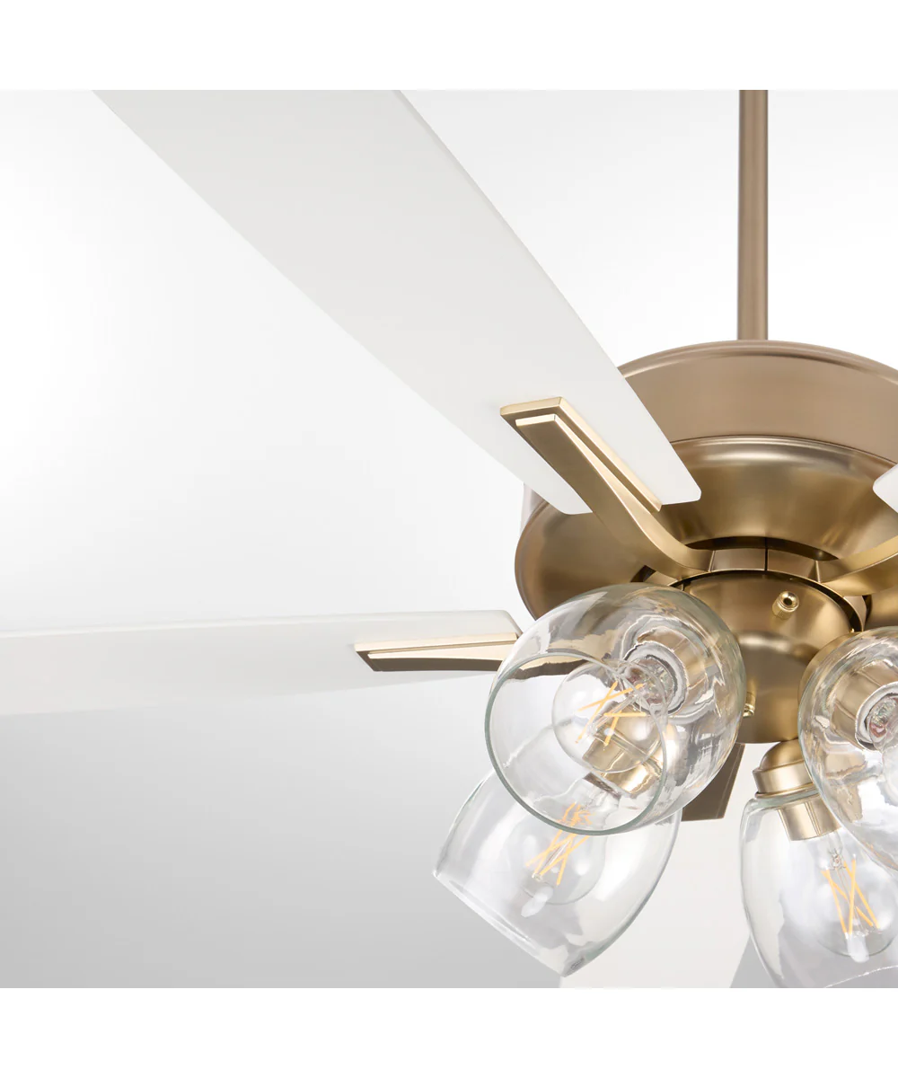 Ovation Ceiling Fan Aged Brass|Studio White - Image 5