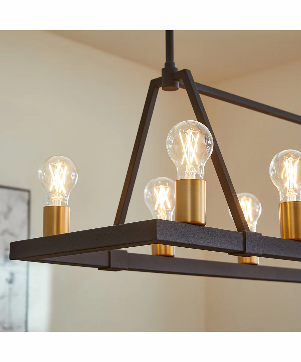 Paxton 10-light Chandelier Textured Black w/ Aged Brass - Image 3