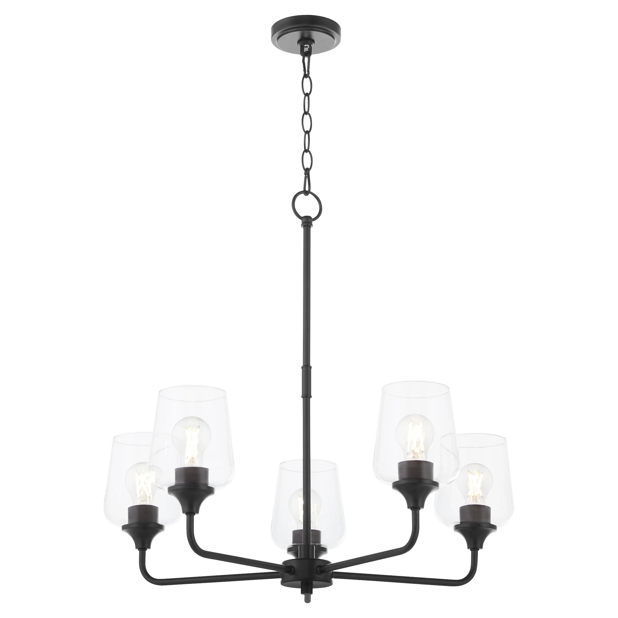 Raymond 5-light Chandelier Matte Black - Image 2