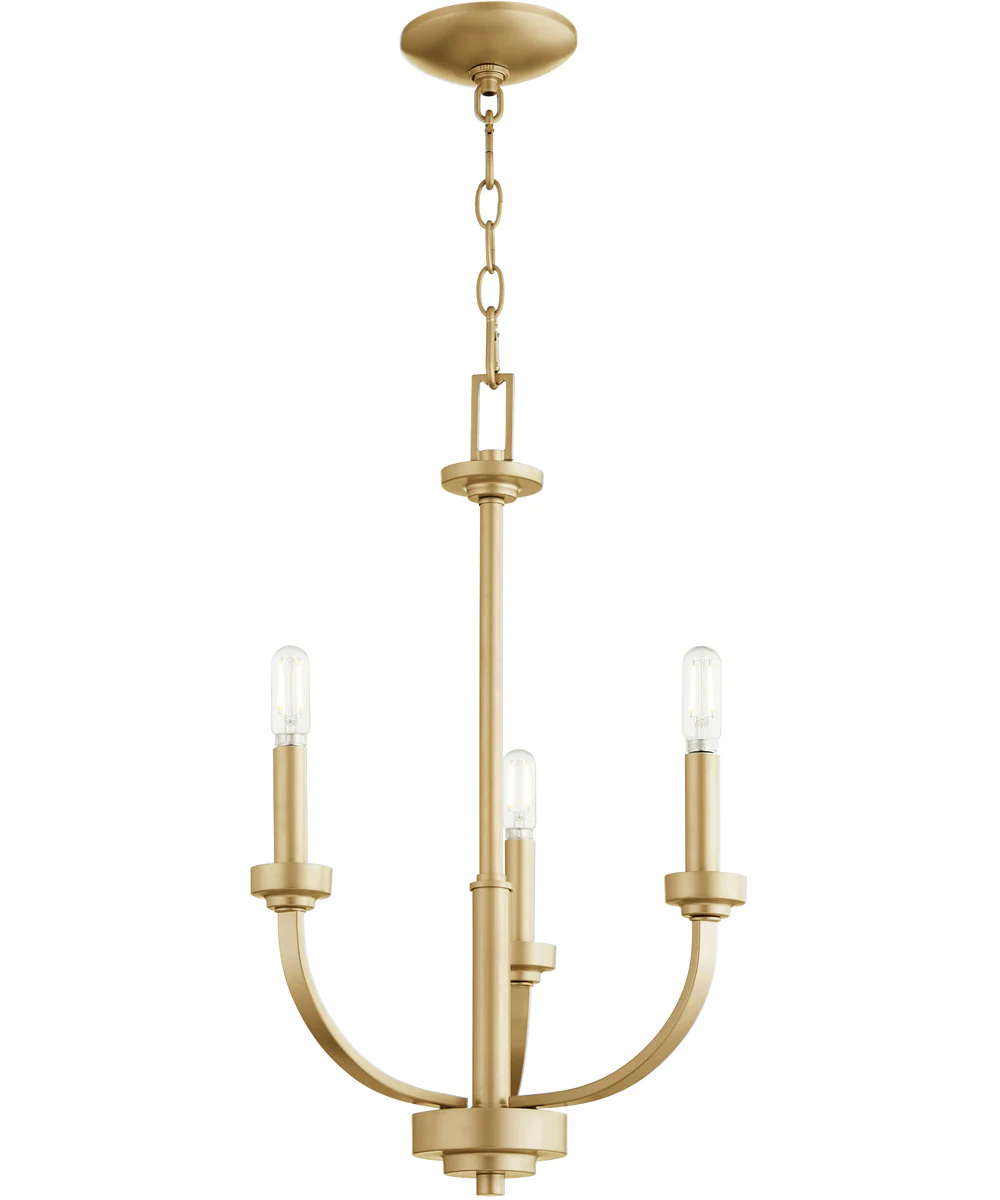 Reyes 3-light Chandelier Aged Brass - Image 2