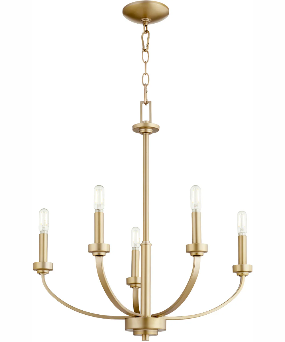 Reyes 5-light Chandelier Aged Brass - Image 2