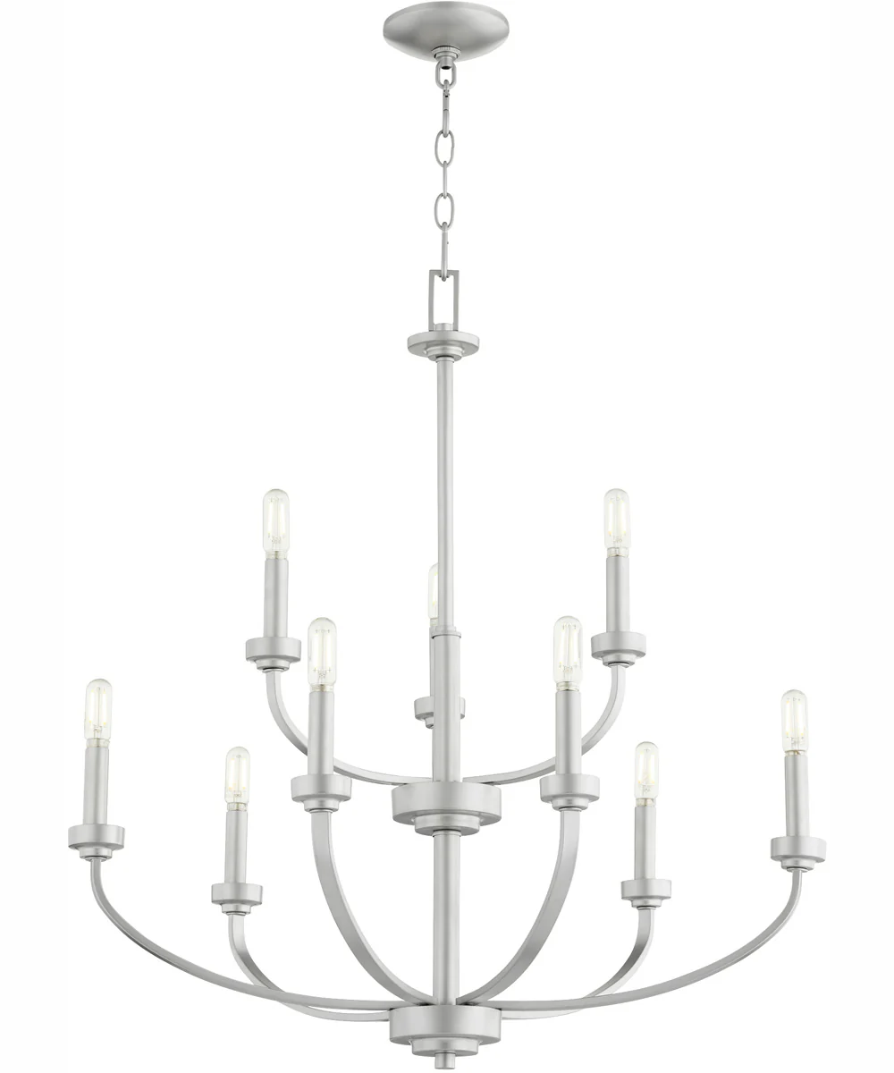 Reyes 9-light Chandelier Classic Nickel - Image 2