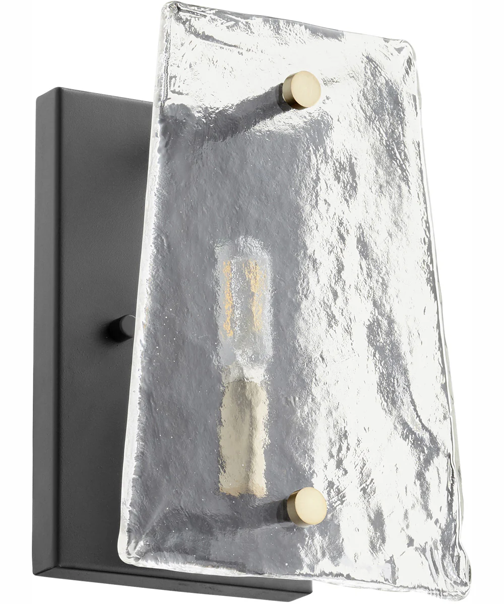 Tioga 1-light Wall Mount Light Fixture Textured Black w/ Aged Brass