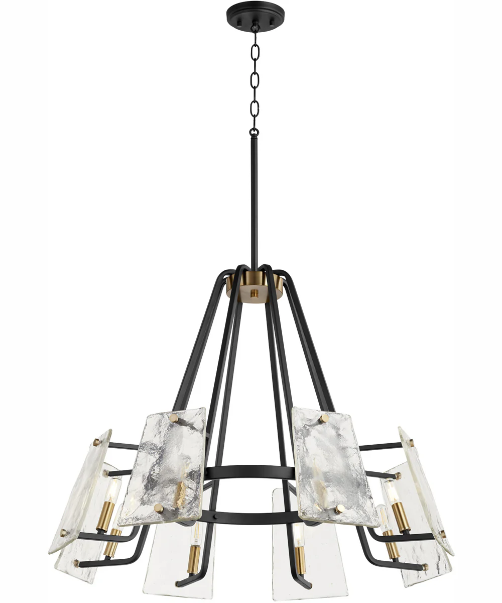 Tioga 8-light Chandelier Textured Black w/ Aged Brass - Image 3