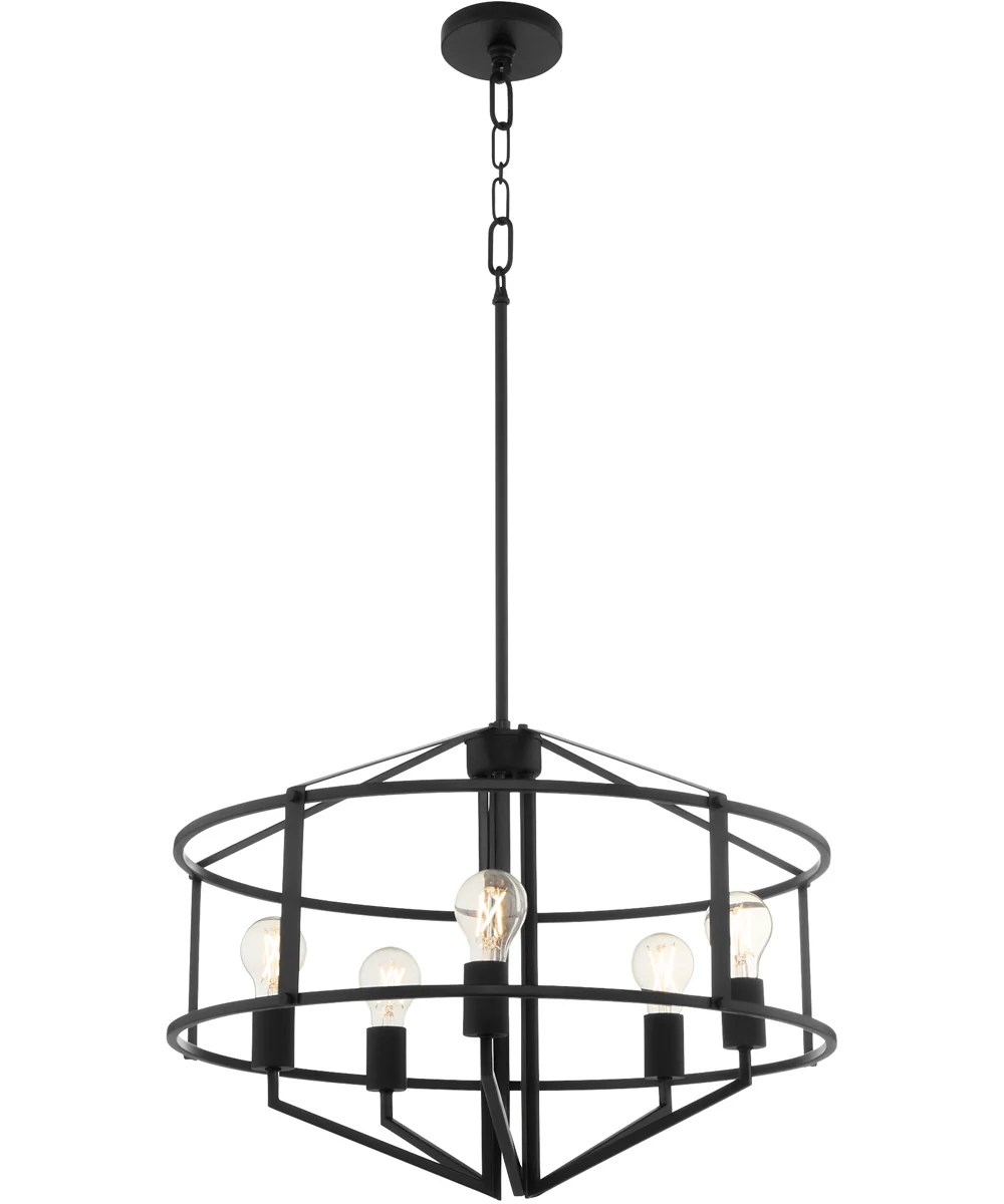 Tobin 5-light Pendant Matte Black - Image 2