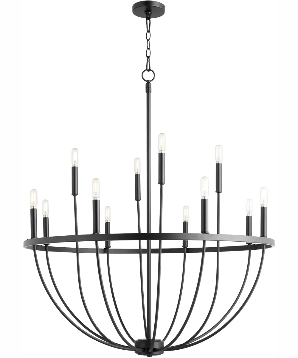 Tribute 12-light Chandelier Matte Black - Image 2
