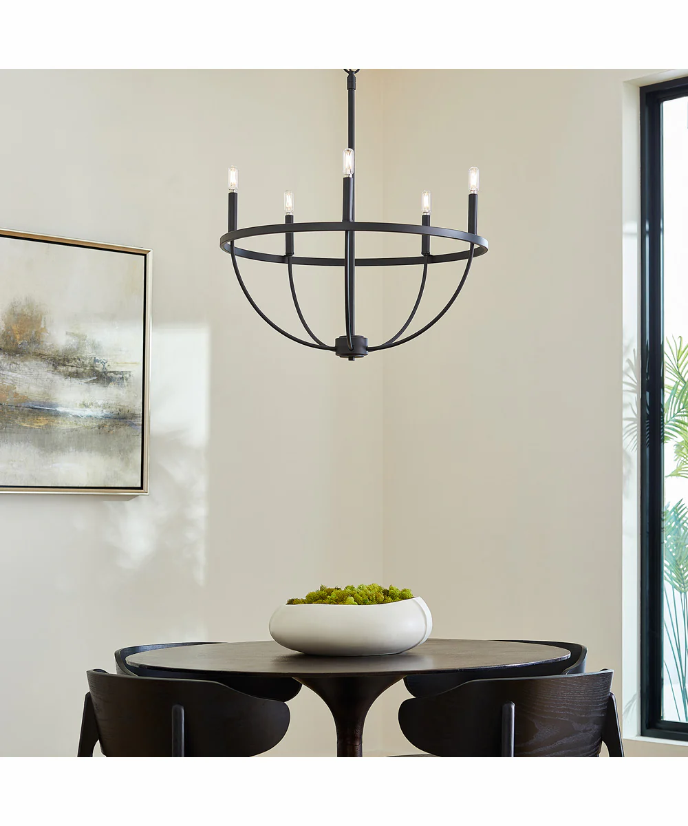 Tribute 5-light Chandelier Matte Black - Image 7