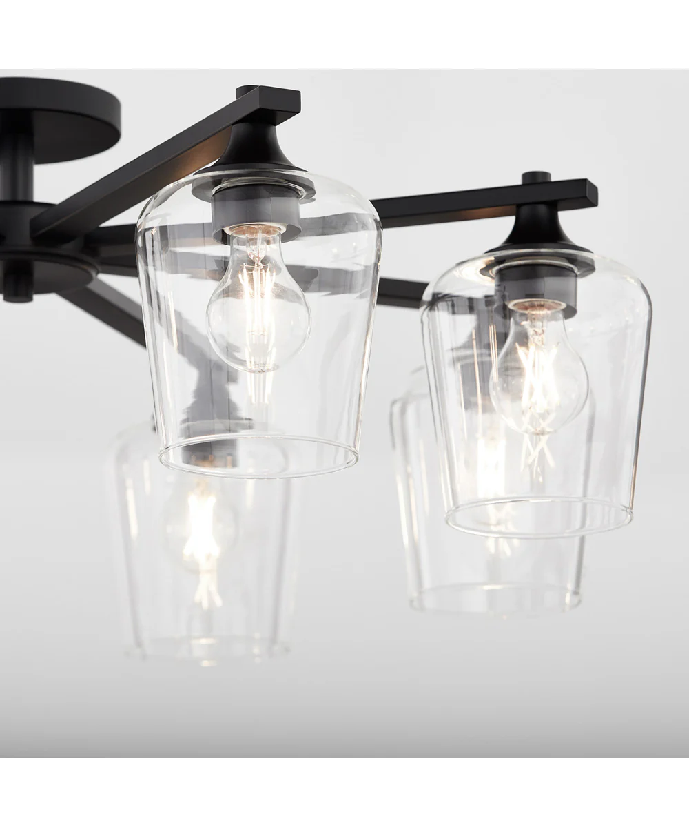 Veno 8-light Ceiling Flush Mount Matte Black - Image 3