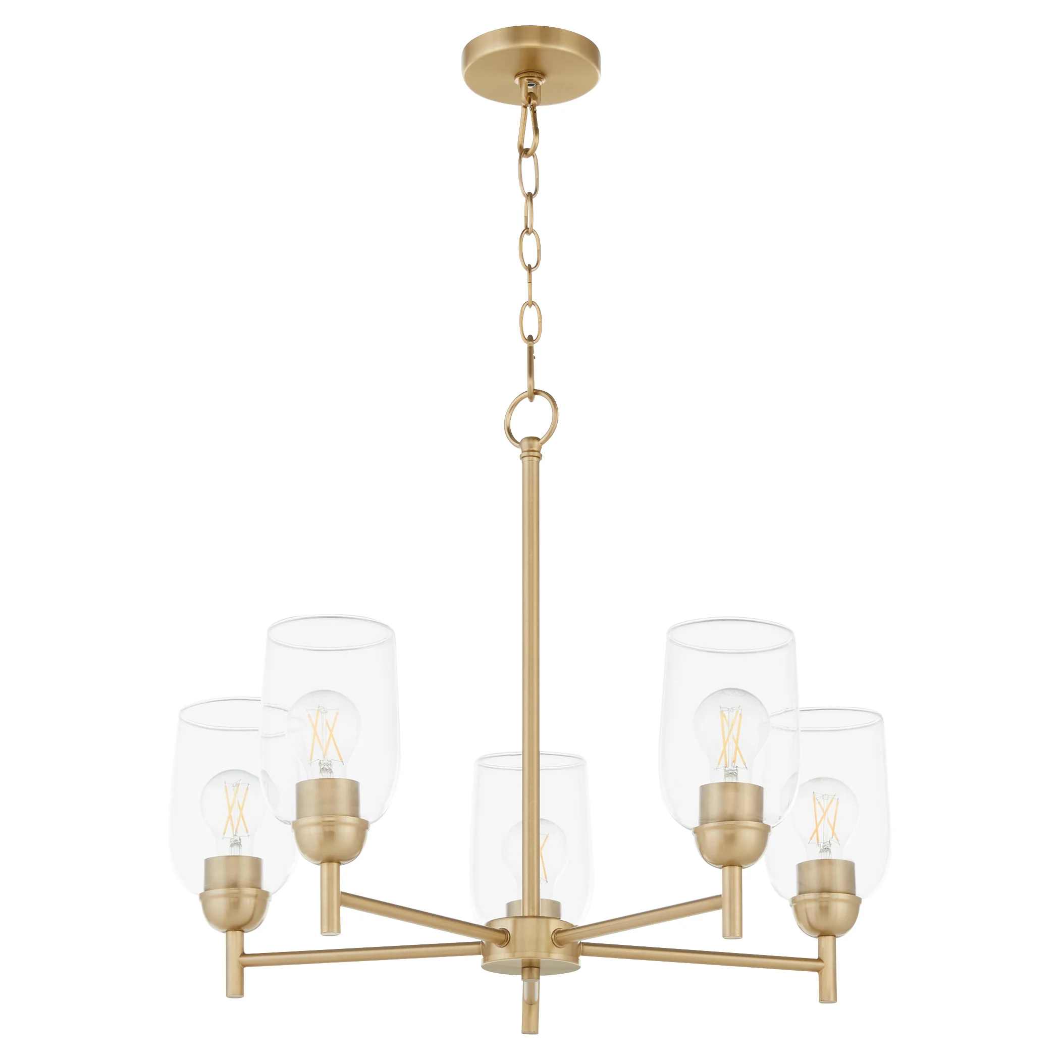 Wallinger 5-light Chandelier Aged Brass