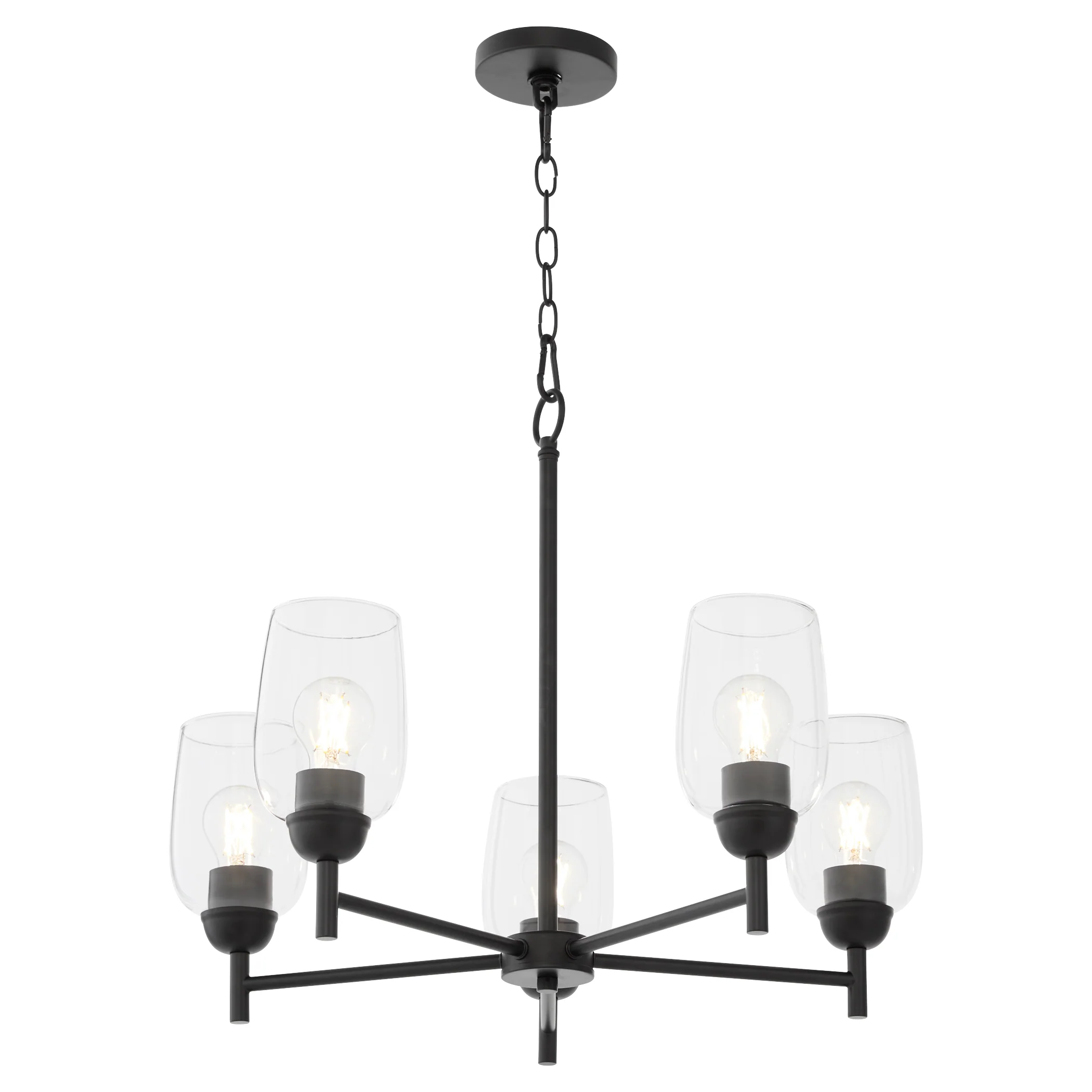 Wallinger 5-light Chandelier Matte Black - Image 2
