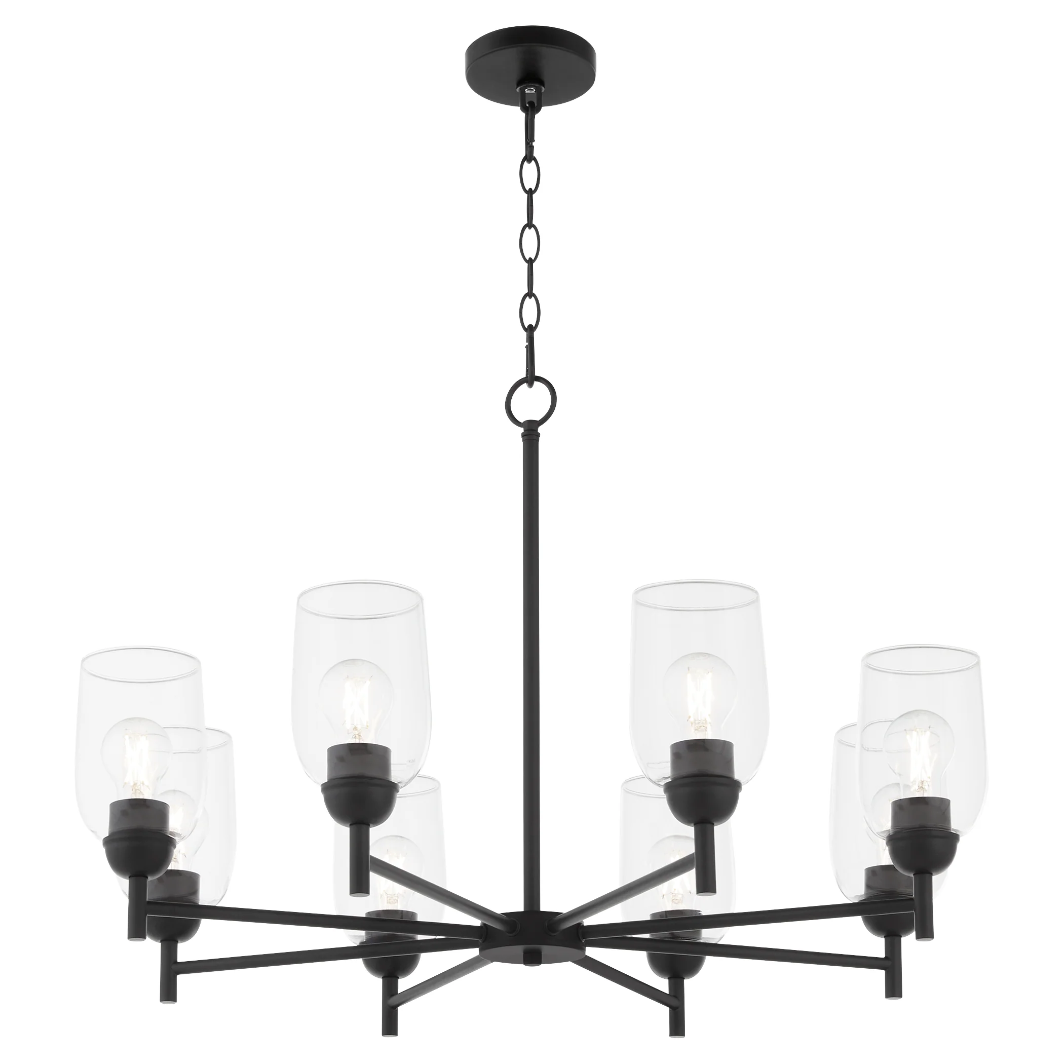 Wallinger 8-light Chandelier Matte Black - Image 2
