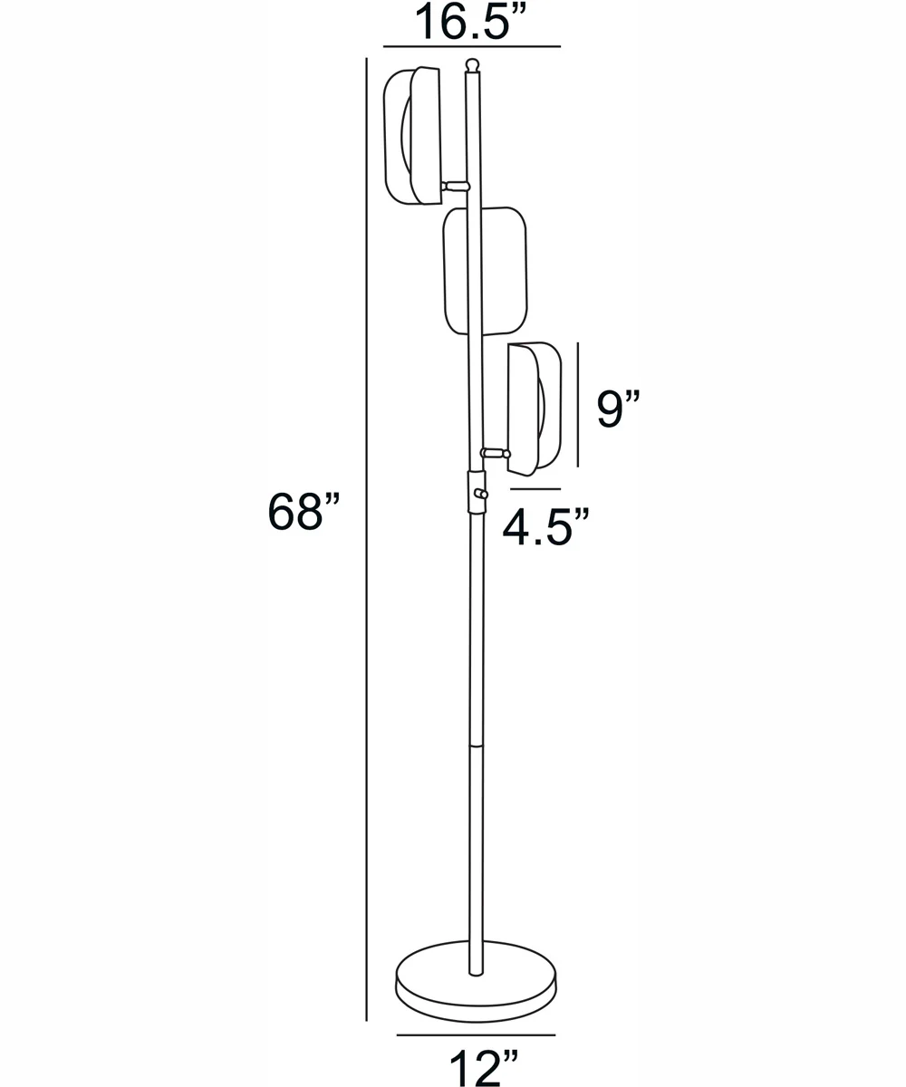 Qwin 3-Light Led 3-Light Floor Lamp Antique Brass/White Acrylic Shade - Image 4