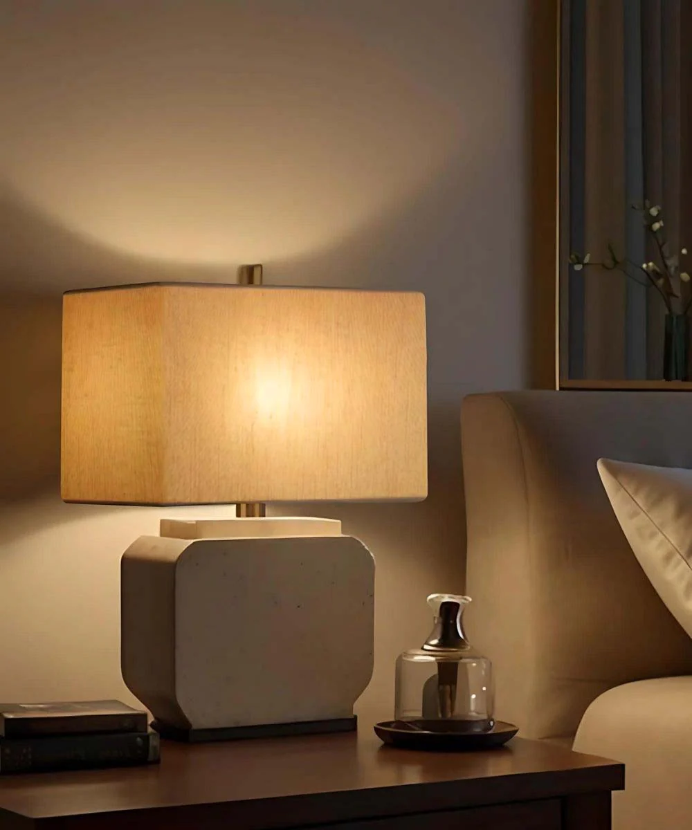 Rectangular Rounded Corner Premiere Hardback Small Lampshade Textured Oatmeal (6.5x12) (6.5x12) x 9 - Image 2