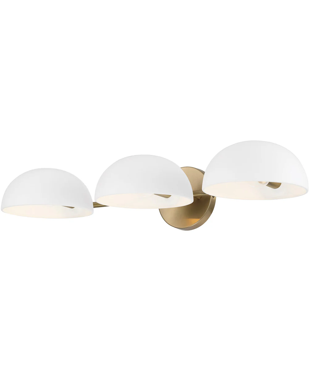 Reece 3-Light Vanity Aged Brass and White