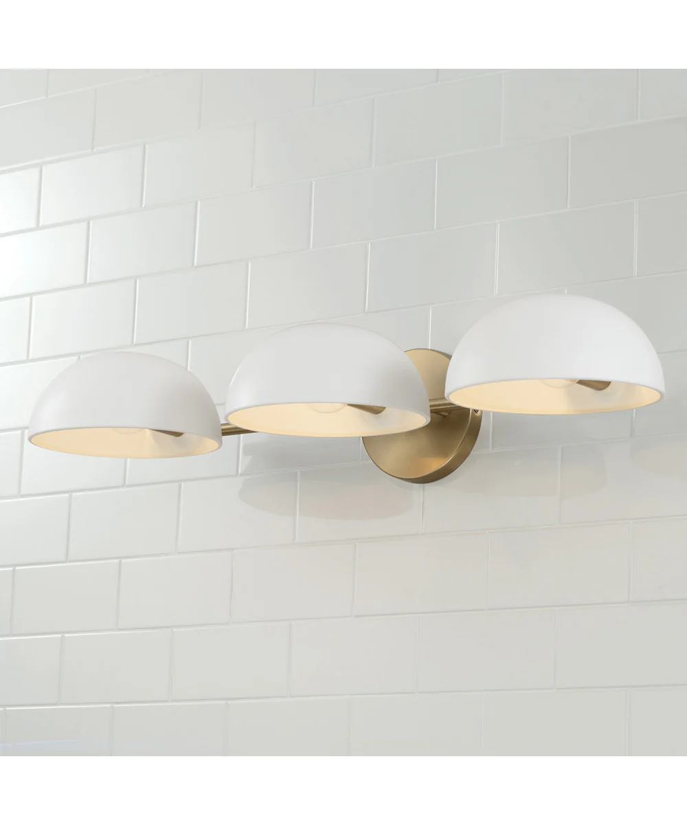 Reece 3-Light Vanity Aged Brass and White - Image 2