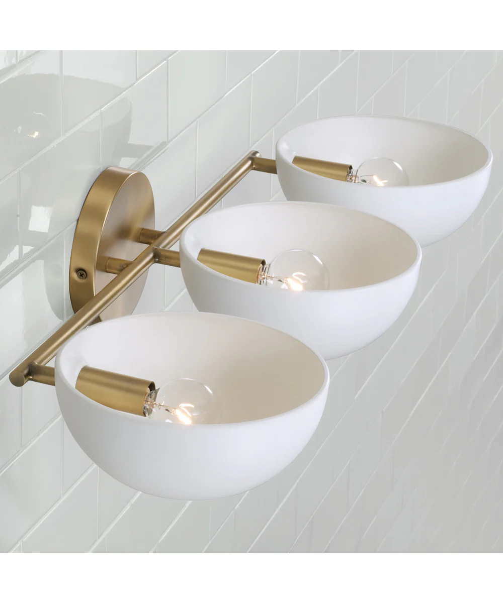 Reece 3-Light Vanity Aged Brass and White - Image 3